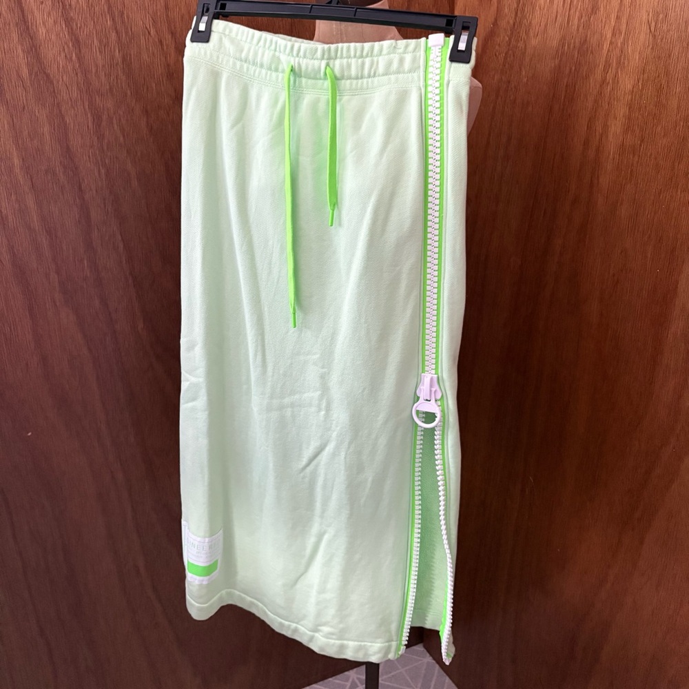 Nike Green and White Tie Front Midi Skirt
